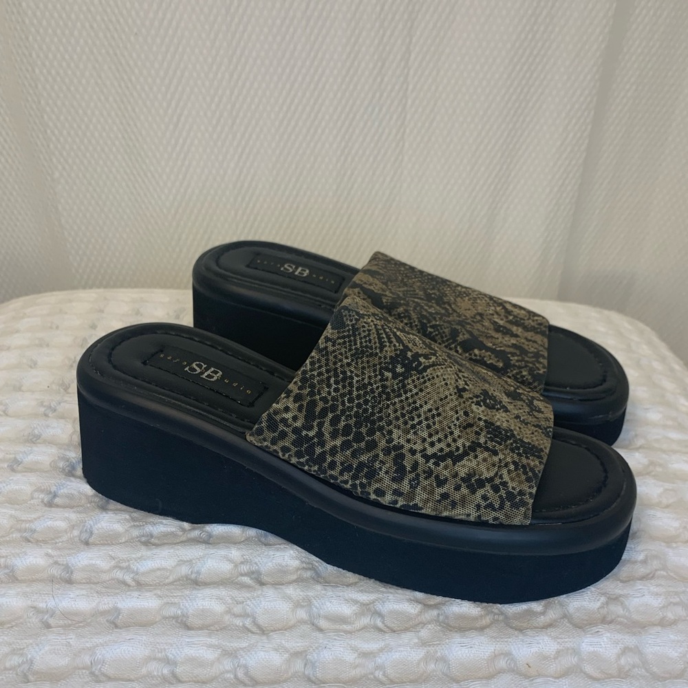 Sarah B Studio Y2K Snake print platform sandal